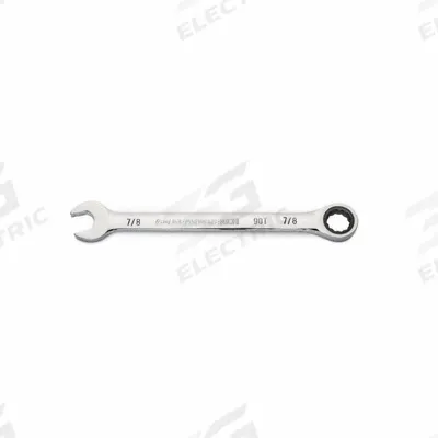 GEARWRENCH Combination Ratcheting Wrench: Alloy Steel, Full Polish Chrome, 7/8 in Head Size - SAE 12-Point Ratcheting Combination Wrenches
