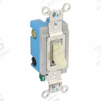 BRYANT Wall Switch: Toggle Switch, 4-Way, Maintained, Ivory, 120/277V AC, 15 A (MPN 4804I). Key specifications — Illuminated: No; Voltage Rating: 120/277V AC.