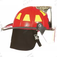 FIRE-DEX Fire Helmet: Red, Fiberglass, Traditional Rear Brim, Chin Strap, 6 pt Ratchet (MPN 1910H253). Key specifications — Color: Red; Chin Strap: Yes; Brand: FIRE-DEX; Shell Material: Fiberglass; Style: Traditional Rear Brim; Suspension: 6 pt Ratchet.