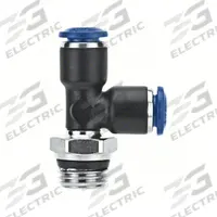 AIGNEP USA Push-Fit Tee Fitting: 5/16 in OD x 5/16 in OD x 1/8 in Pipe Size, Nylon, Black (MPN 55222-8-1/8). Key specifications — Brand: AIGNEP USA.