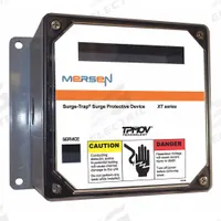 MERSEN Surge Protection Device: Three Phase, 277/480V AC Wye, 1200V (L-G, L-N, N-G)/2000V (L-L), 4X (MPN STXT480Y10A). Key specifications — Voltage: 277/480V AC Wye; Includes: EMI/RFI Filter for Cleaner Attenuation; Max. Continuing Operating Voltage: 320 V AC; Voltage Protection Rating: 1200V (L-G, L-N, N-G); Enclosure Material: Polycarbonate; Max. Surge Current per Mode: 100kA; Brand: MERSEN.