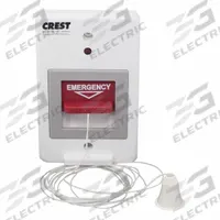 CREST HEALTHCARE SUPPLY Pullcord Station: 2 3/4 in Overall Wd, 24V DC, 9A-1180AC. Key specifications — Standards: FDA Listed; Manufacturer Part Number: 9A-1180AC; Color: White; Voltage: 24V DC; Brand: CREST HEALTHCARE SUPPLY; Call Station Type: Pullcord Station; Part Type: Station Replacements; Station Type: Pullcord Station.