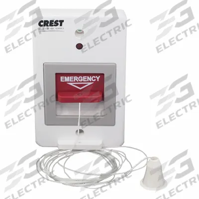 CREST HEALTHCARE SUPPLY Pullcord Station: 2 3/4 in Overall Wd, 24V DC - Call Stations