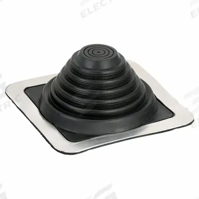 OATEY 8"H-W Plastic Roof Vent Pipe Flashing: For Pitched Roof, Square Base, For 1 Pipes - Rectangular-Base Boots