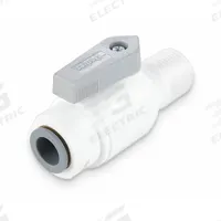 PARKER Manual Two-Way Ball Valve: 1/2 in, Polypropylene, Straight, Push x MNPT, One-Piece, Lever (MPN LFPP4VMC8). Key specifications — Brand: PARKER; Handle: Lever.