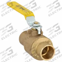 APOLLO Manual Two-Way Ball Valve: 3/4 in, Bronze, Straight, Sweat x Sweat, Full Port, Two-Piece (MPN 77C20401A). Key specifications — Brand: APOLLO; Handle: Lever.