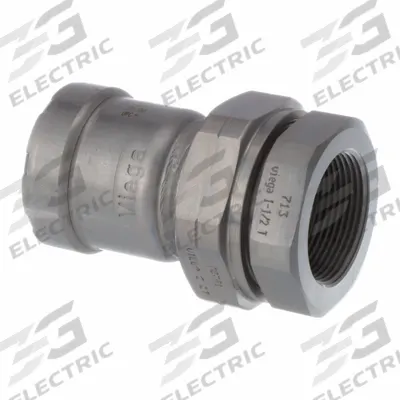 VIEGA MEGAPRESS Crimp Union Fitting: 1 1/2 in Pipe x 1 1/2 in Pipe Size, Press-fit x FNPT - Gas Steel Press Pipe Fittings