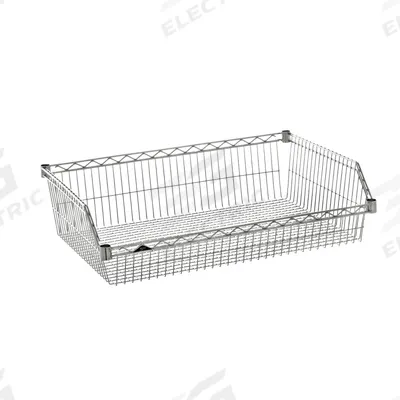 METRO Wire Shelving, Basket Shelf: 48 in x 24 in x 9 in, Steel, Chrome - Baskets for Wire Shelving