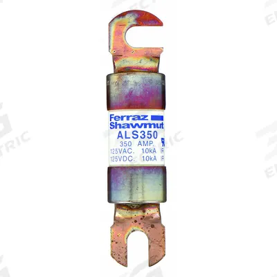 MERSEN Forklift Limiter Fuse: ALS Series, Bolt-On, Gen Purpose, 350 A, 125 V DC - Fast-Acting & General Purpose Bolt-On Fuses