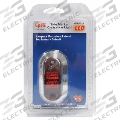 GROTE Side Marker Clearance Lamp: Clearance Light, LED, Oval, Surface Mount, Red - Clearance Lights