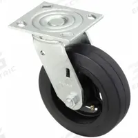 APPROVED VENDOR Plate Caster: Swivel, No Brake, Rubber, 6 in Wheel Dia., 2 in Wheel Wd, Slot, Swivel (MPN P21S-RY060KP-14). Key specifications — Brand: APPROVED VENDOR; Wheel/Tread Color: Black; Roll Up: Swivel.