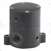 PLAST-O-MATIC Pneumatically Actuated Diaphragm Valve: 1/2 in, Polypropylene, 3-Way, FNPT x FNPT (MPN BSDAM050T-NC-PP). Key specifications — Diaphragm Material: PTFE; Actuator Operation: Air to Spring; Connection Gender - Side 1: Female; Connection Gender - Side 2: Female; Connection Type - Side 2: NPT; Brand: PLAST-O-MATIC; For Media: Water; Diaphragm Valve Type: 3-Way.