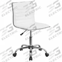 FLASH FURNITURE Office Chair: Alan, White, Vinyl Material, 14 1/2 in Back Ht, 17 1/2 in Seat Wd (MPN DS-512B-WH-GG). Key specifications — attr995518: Alan; attr982877: Gray; attr982913: No; attr982865: White; attr982870: FLASH FURNITURE; attr982901: White.