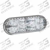 GROTE Strobe Light: Strobe, White, 2 5/16 in Overall Wd, 11/16 in Overall Ht, LED, 12 to 24V DC (MPN 78191). Key specifications — Operating Voltage: 12 to 24V DC; Number of Flash Patterns: 12; Electrical Connection: Blunt Cut Wires; Mount Type: Grommet; Brand: GROTE; Shape: Oval.