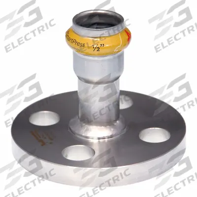 APOLLO Crimp Adapter Fitting: 2 in Pipe x 2 in Pipe Size, Press-fit x Flange, HNBR - Gas Stainless Steel Press Pipe Flanges