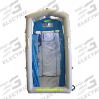 FSI Decontamination Shower: 1 Stations, 7 Spray Heads, Enclosed, Inflatable, 3/4 in GHT Female (MPN DAT1010S). Key specifications — Color: Blue; Includes: Integrated Containment Pool; Brand: FSI.