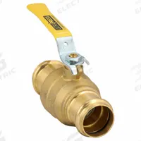 MILWAUKEE VALVE Manual Two-Way Ball Valve: 1 1/4 in, Brass, Straight, Press x Press, Two-Piece, PTFE (MPN BA-480B - 114). Key specifications — Brand: MILWAUKEE VALVE; Handle: Locking Lever.