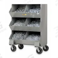 LITTLE GIANT Mobile Bin Cart: 32 in x 20 in x 45 1/2 in, Caster, 6 Compartments, Gray (MPN MS2-1532-6PH). Key specifications — Color: Gray; Brand: LITTLE GIANT.
