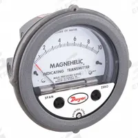 DWYER Indicating Differential Transmitter: Dial, 0 in wc to 10 in wc, Screw Terminals, 5.5 in Dia (MPN 605-10). Key specifications — Brand: DWYER; Display Type: Dial; Accuracy: ±0.5% (Electrical); ±2% (Mechanical); Manufacturer Part Number: 605-10; Series: Magnehelic 605; Process Connection Gender: Female; Process Connection Type: NPT.