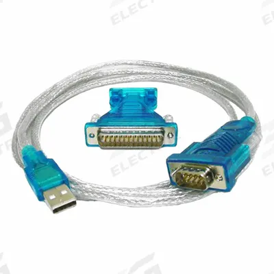 MONOPRICE Cable: Type A End 1, DB9 End 2, Silver, 70 in Lg, 2.0 USB Specification - Standard USB & Lightning Cables