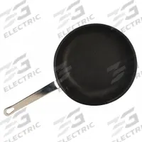 CRESTWARE Fry Pan: Non-Stick, 7 1/2 in Top Dia, Aluminum, Silver, Aluminum, NSF Certified, Chrome (MPN FRY07X). Key specifications — Brand: CRESTWARE; Handle Color: Chrome; NSF Certified: Yes; Product Type: Fry Pan; Body Color: Silver; Handle Material: Aluminum; Body Material: Aluminum; Handle Type: Riveted.