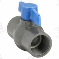 APPROVED VENDOR Manual Two-Way Ball Valve: 1 1/2 in, PVC, Straight, FIP x FIP, Full Port Ball Port (MPN 107-137-NPG). Key specifications — Brand: APPROVED VENDOR; Handle: Tee.