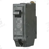 GE Miniature Circuit Breaker: THQB, 45 A, 120/240V AC, Single Phase, 10kA at 120/240V AC, Std (MPN THQB1145). Key specifications — attr195972: 45 A; attr195973: 120/240V AC; attr195974: Single; attr195975: 10kA at 120/240V AC; attr195976: Lighting Panels.