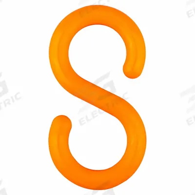 APPROVED VENDOR S-Hook for Plastic Chain Barrier: Orange, 2 93/100 in Overall Lg - S-Hooks for Plastic Chain Barriers