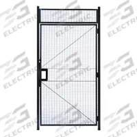 WIRECRAFTERS Hinged Door: 12 1/2 ft H x 4 3/8 ft W x 2 in D, Gray, Powder-Coated (MPN HD4712RW). Key specifications — attr1283297: Powder-Coated; attr1283316: Steel; attr1283323: Left; attr1283313: Yes; attr1283333: WIRECRAFTERS.