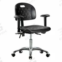 Ergonomic Chair: Polyurethane, Arms Included, Ht Range 17 3/4 in to 23 in, 18 in Seat Wd, Adj, Black (MPN BR-HPDHCH-CR-T0-A1-CC-BLK). Key specifications — Foot Support: No; Back Tilt Backward: 13.5°; Back Tilt Forward: 10.5°; Base Material: Aluminum; Brand: APPROVED VENDOR; Product Type: Ergonomic Chair; ESD-Safe: Not ESD Safe.