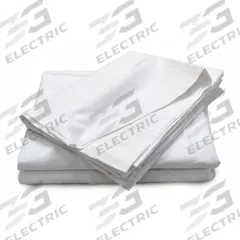 R & R TEXTILE Flat Sheet: XL Twin, 115 in Overall Lg, 66 in Overall Wd, T130, White, Sewn Corner (MPN X30010). Key specifications — Color: White; Fabric Material: 60% Cotton; Thread Count: T130; Brand: R & R TEXTILE; Hem/Pocket Size: Flat Sheet - N/A; Sheet Color: White.