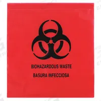 Specimen Transfer Bag: LDPE, Biohazard, 1.75 mil Thick, Red, 12 in Overall Ht, Non-Sterile, 1,000 PK (MPN 4930). Key specifications — Brand: MEDEGEN MEDICAL PRODUCTS; Closure Type: Zipper; Product Type: Biohazardous Waste Bag; Manufacturer Part Number: 4930; Color: Red; Display Sell UOM: PK; Legend: Biohazard.