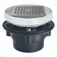 ZURN Floor Drain: 8 1/4 in Overall Dia, 5 in Grate Size, 4 in Nominal Pipe Size, Solvent Weld, PVC (MPN EZ1-PV4-ST). Key specifications — Color: Bronze; Connection Type: Solvent Weld; Brand: ZURN; Includes: PVC Body.