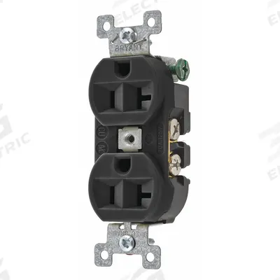 BRYANT Receptacle: Duplex, 5-20, Black, 125V AC, 20 A, 2 Pole / 3 Wire (MPN 5362BBLK) - General Purpose Receptacles