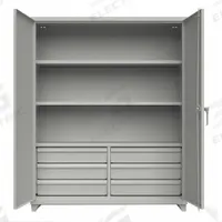 STRONG HOLD Storage Cabinet: 60 in x 24 in x 75 in, Swing Handle & Padlock Hasp, 14 ga Panel Thick (MPN 56-243-6/5DB-L). Key specifications — Cabinet Color: Gray; Method of Construction: Welded; Base Type: Legs; Assembled: Assembled; Mobility: Stationary; Adjustable Shelves: Adjustable; Cabinet Finish: Baked Enamel; Cabinet Material: Steel.