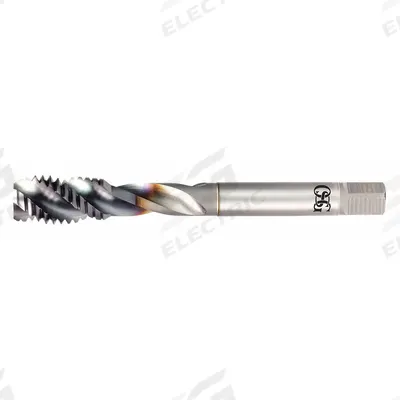 OSG Spiral Flute Tap: 3/8"-16 UNC, H3 / 2B-3B, 3 Flute, Bottoming Chamfer - Spiral-Flute Taps for Steel & Stainless Steel