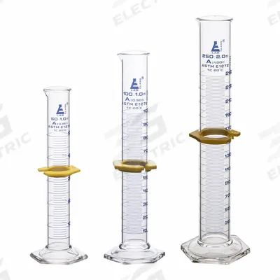 EISCO SCIENTIFIC Graduated Cylinder Set: 50 mL_100 mL_250 mL, A, To Contain (TC) - Glass Graduated Cylinder Starter Kit