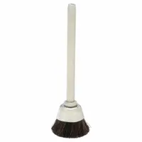 WEILER Miniature Cup Brush: Crimped Horse Hair, 9/16 in Brush Dia, 1/8 in Shank, 0.005 in Fill Dia (MPN 91236). Key specifications — Brand: WEILER.