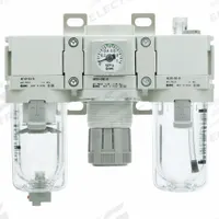SMC Filter, Regulator, Lubricator: 3/8 in NPT, 1 MPa Max Op Pressure, 5 micron, AC-D Series (MPN AC40-N03-Z-D). Key specifications — attr109588: AC-D; attr109524: SMC.