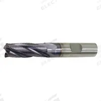 CLEVELAND Roughing End Mill: Cobalt, TiCN Coated, 6 Flute, Fine Pitch, 1-1/4" Mill Dia, 4" LOC (MPN C31287)