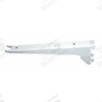 APPROVED VENDOR Shelving Bracket: Double, 3/4 in x 16 1/2 in x 3 9/16 in, Powder Coated, 16 ga Gauge (MPN 1WDT4). Key specifications — Product Type: Shelf Bracket; Color: White; For Display Type: Double Slotted Standards; Material: Steel; Brand: APPROVED VENDOR; Finish: Powder Coated.