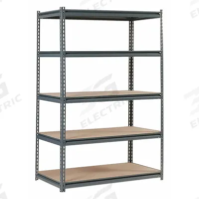 APPROVED VENDOR Boltless Shelving: 48 in x 24 in, 72 in Overall Ht, 5 Shelves - Medium-Duty Particleboard Decking Split-Post Boltless Shelving