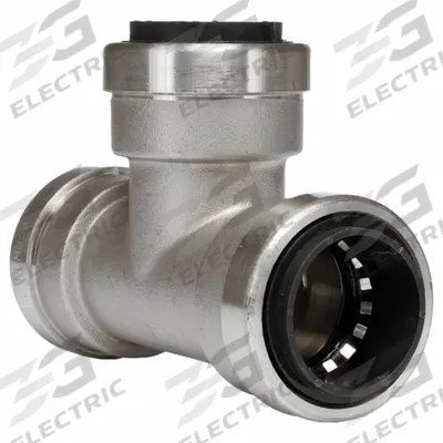 APPROVED VENDOR Push-Fit Tee Fitting: 1/2 in OD x 1/2 in OD x 1/2 in OD Size - Stainless Steel Push-to-Connect Tube Fittings