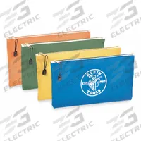 KLEIN TOOLS Tool Bag Set: 12 1/2 in W x 3/4 in D x 7 in H, Blue/Olive/Orange/Yellow, Canvas, 4 Bags (MPN 5140). Key specifications — attr1116347: Blue; attr1116368: KLEIN TOOLS.