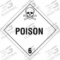 BRADY DOT Container Placard: Poison 6, 10 3/4 in x 10 3/4 in, 10 3/4 in Label Ht, 10 3/4 in Label Wd (MPN 60431). Key specifications — Brand: BRADY; Message: Poison 6.