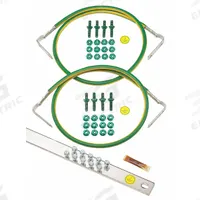 Grounding Strip System: Copper, (20) #12-24 Grounding Bar Holes and Size, (2) 30 in 6 AWG (MPN CGR630U). Key specifications — Material: Copper; For Use With: 19 in Cabinets That Meet EIA-310-D; Ground Wire Included: (2) 30 in 6 AWG; Grounding Bar Holes and Size: (20) #12-24; Includes: (8) #12-24 Bonding Studs; Brand: PANDUIT.