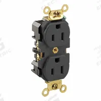 LEVITON Plugs and Receptacles: Duplex, 5-15, Black, 125V AC, 15 A, 2 Pole / 3 Wire (MPN 5262-E)