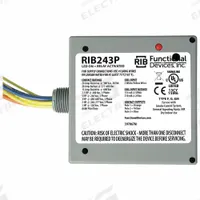 RIB Enclosed Pre-Wired Relay: 20 A Rating, 3PST-NO, 0.50 in NPT (MPN RIB243P). Key specifications — Nipple Size: 0.50 in NPT; Brand: RIB.