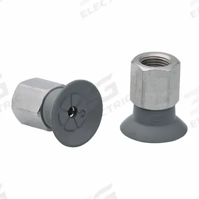 SCHMALZ Vacuum Pad Assembly: 1/8 in NPT, 33.3 mm Pad Dia, NBR, 55 A, Gray - Flat Type Electronics Industry Vacuum Pad Assemblies