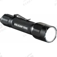 PELICAN Handheld Lights: 774 lm, 1.25 hr Run Time at Max. Brightness, 246 m Max Beam, Black (MPN 7000). Key specifications — Brand: PELICAN; Switch Location: Tail; Battery Requirements - Broad: Includes 2 CR123.